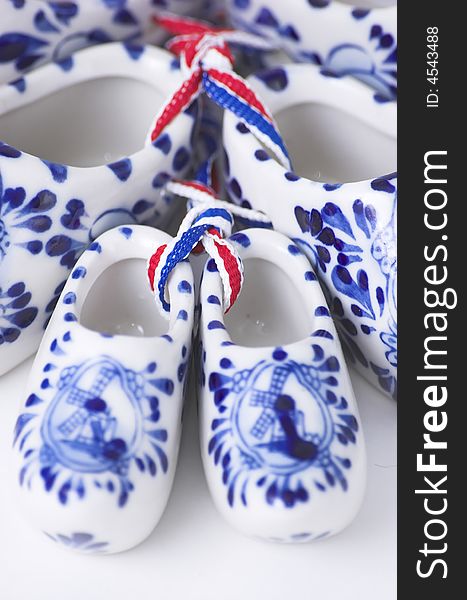 Set of Dutch porcelain clogs, traditional souvenir from Holland
