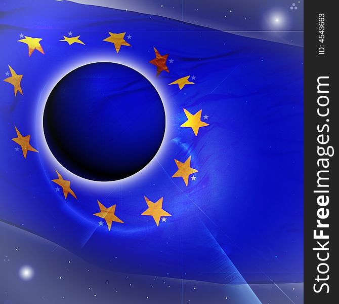 European union flag.European union blue flag with yellow stars. European union flag.European union blue flag with yellow stars