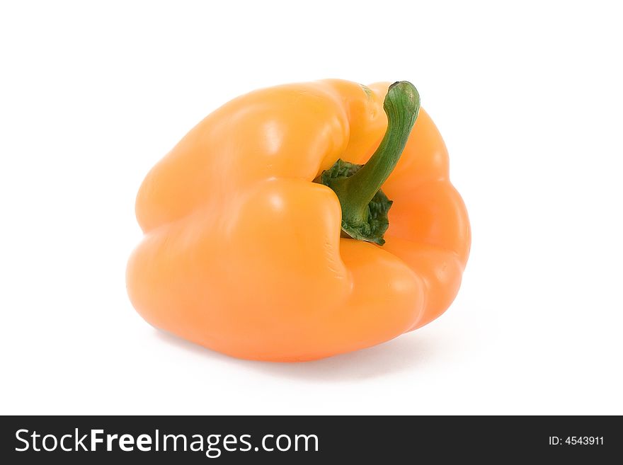 Yellow bulgarian pepper isolated on white background