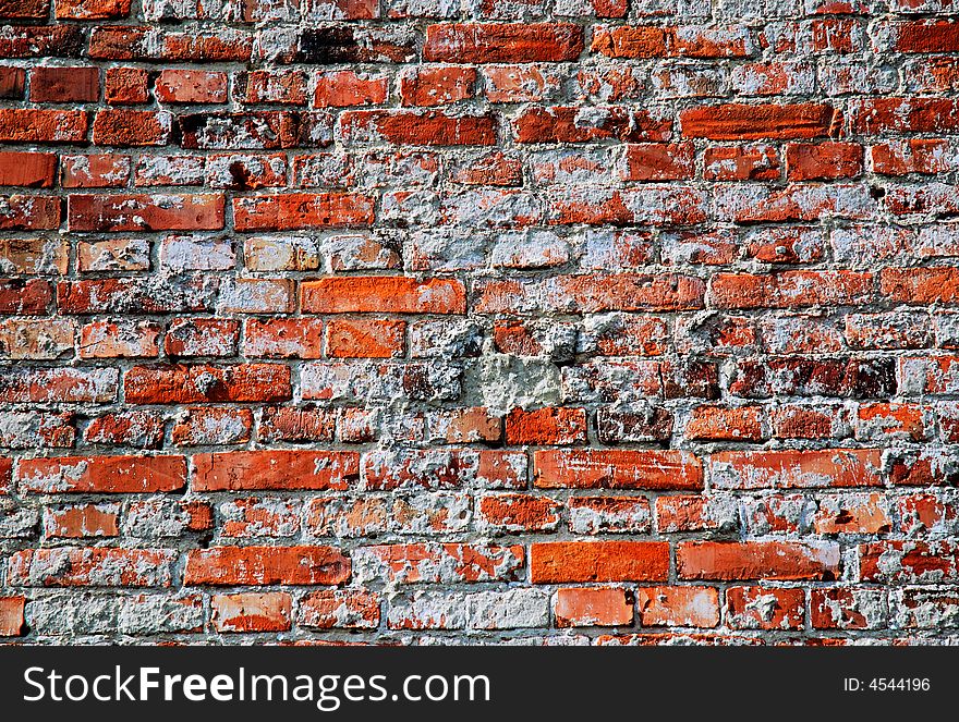 Cracked brick old wall texture