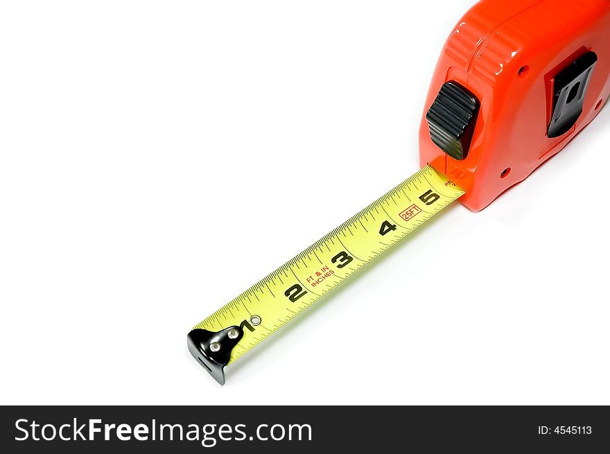 A measuring tape showing length. A measuring tape showing length