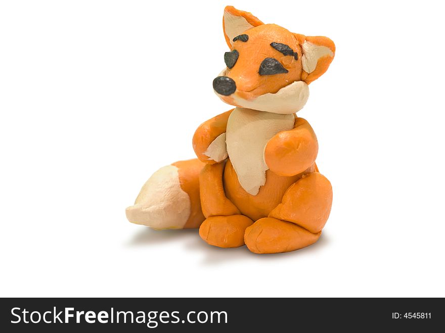 Object plasticine red wild fox