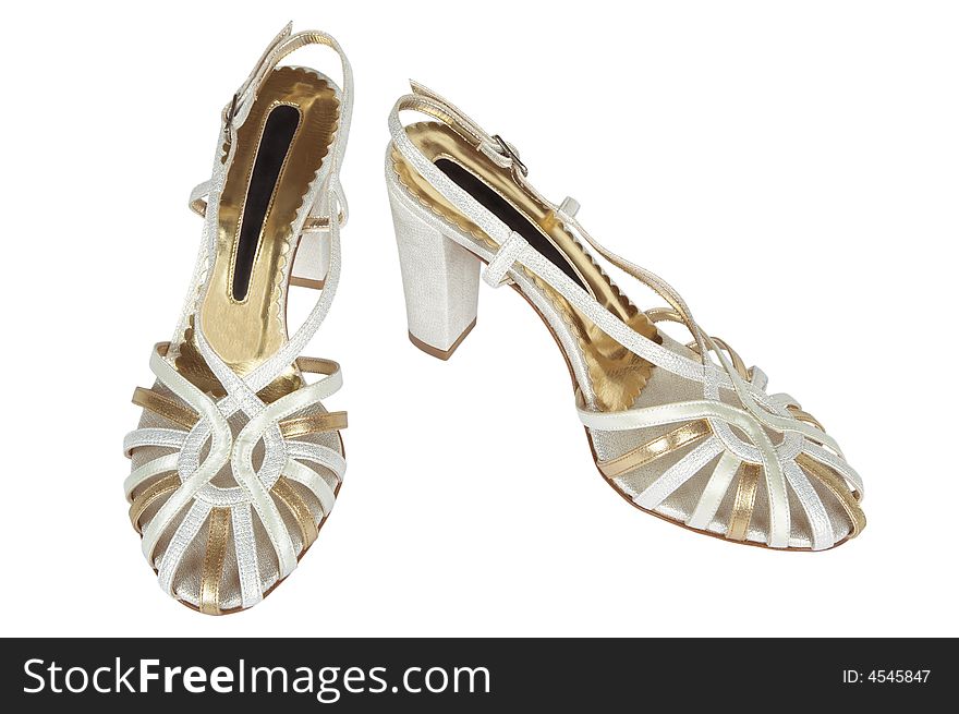 Fashionable female shoes on a white background