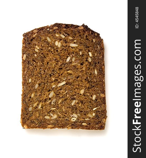 One slice of whole-grain dark bread