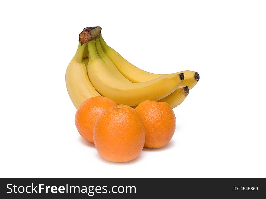 Tropical fruits freshness orange and bananas