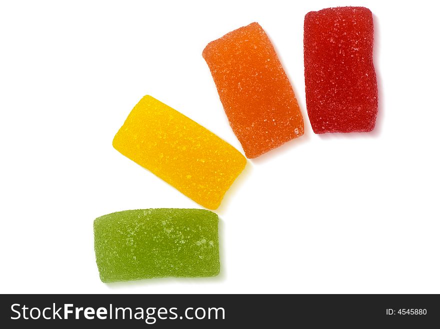 Red yellow orange green jelly sweets