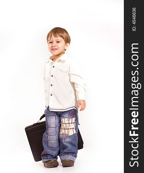 Little Boy With Suitcase