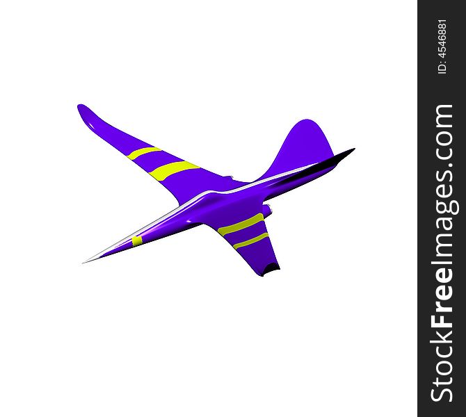 The project of the plane on a white background. 3D.