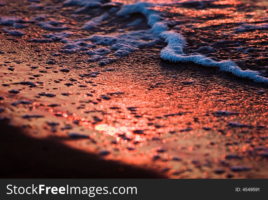 Nature series: sea braker in sunset light