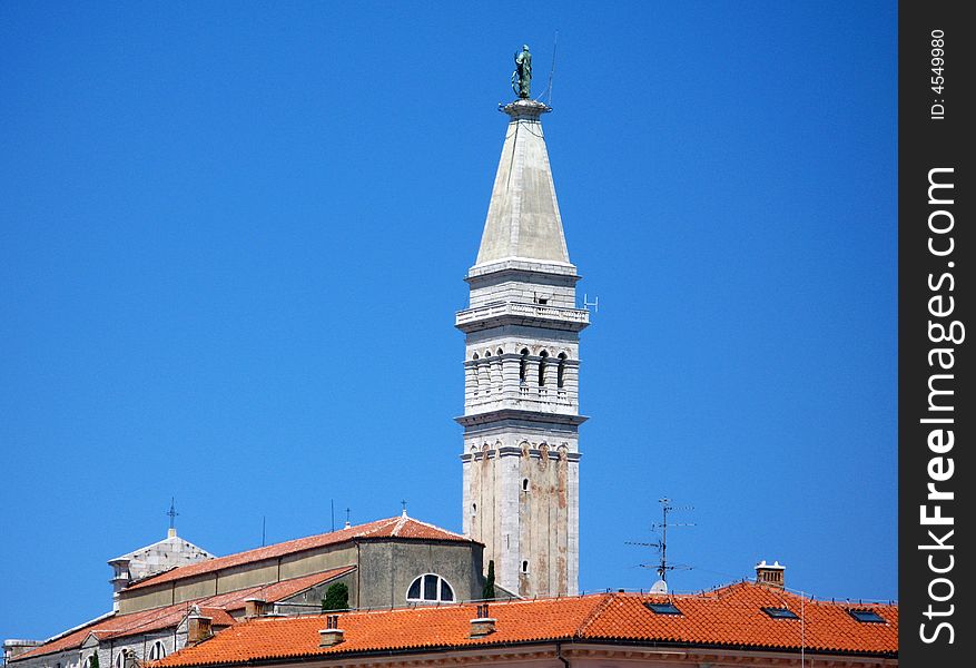 Famous St. Eufemija church in Rovinj, Istria, Croatia. Famous St. Eufemija church in Rovinj, Istria, Croatia