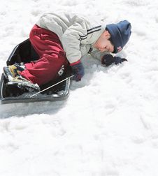 Boy On Sled Stock Photos Boy On Sled Stock Photos