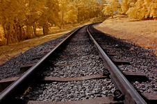 Infrared Photo – Railway, Sky, Landscape And Tre Stock Photography Infrared Photo – Railway, Sky, Landscape And Tre Stock Photography