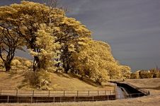 Infrared Photo – Drain, Sky, Landscape And Tree Royalty Free Stock Image Infrared Photo – Drain, Sky, Landscape And Tree Royalty Free Stock Image