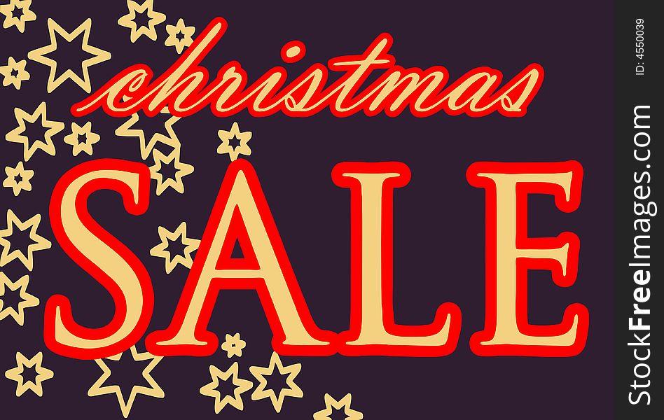 Christmas sale signboard: Vector in black and red. Christmas sale signboard: Vector in black and red