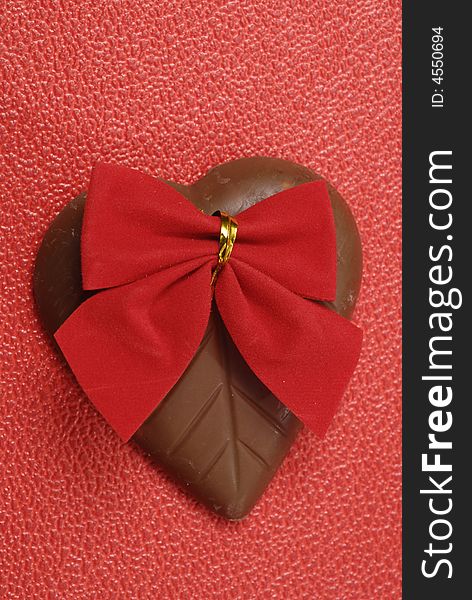 Single chocolate flower with ribbon. Single chocolate flower with ribbon