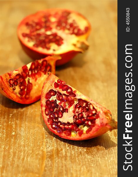 Broken Ripe Pomegranate Fruit