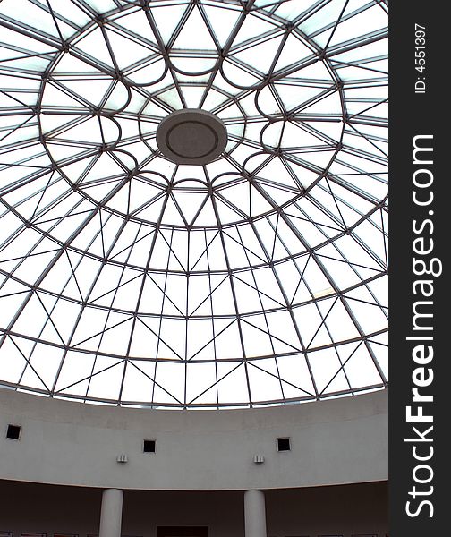 Glass roof of a building,Xian,China.