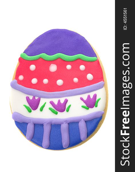 Easter cookie on white background