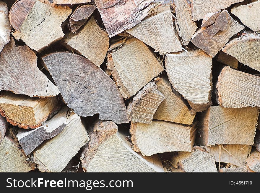 A pile of cut logs - ready for the winter. A pile of cut logs - ready for the winter.