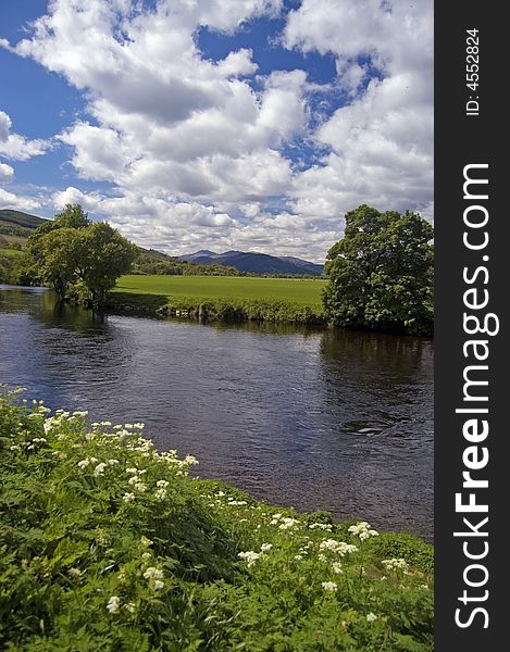 Scottish River And Landscape