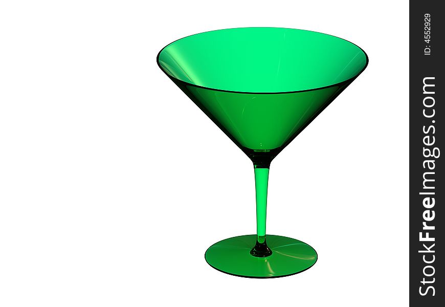 The 3d green glass image