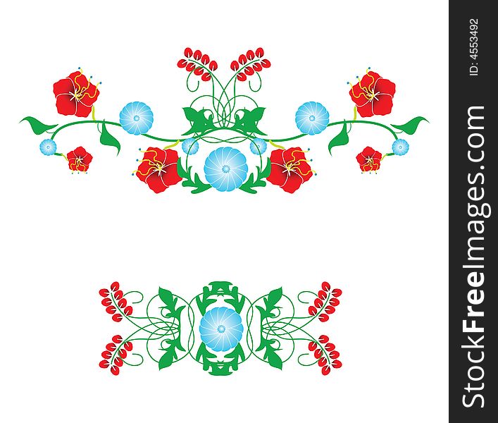 Vector illustration of some floral design elements