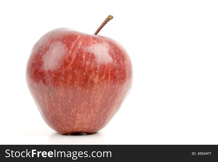 Fresh red apple isolated on the white