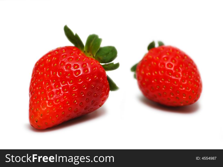 Strawberries isolated on a white background