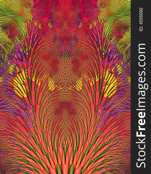 Fractal creation inspired by golden bamboos. Fractal creation inspired by golden bamboos