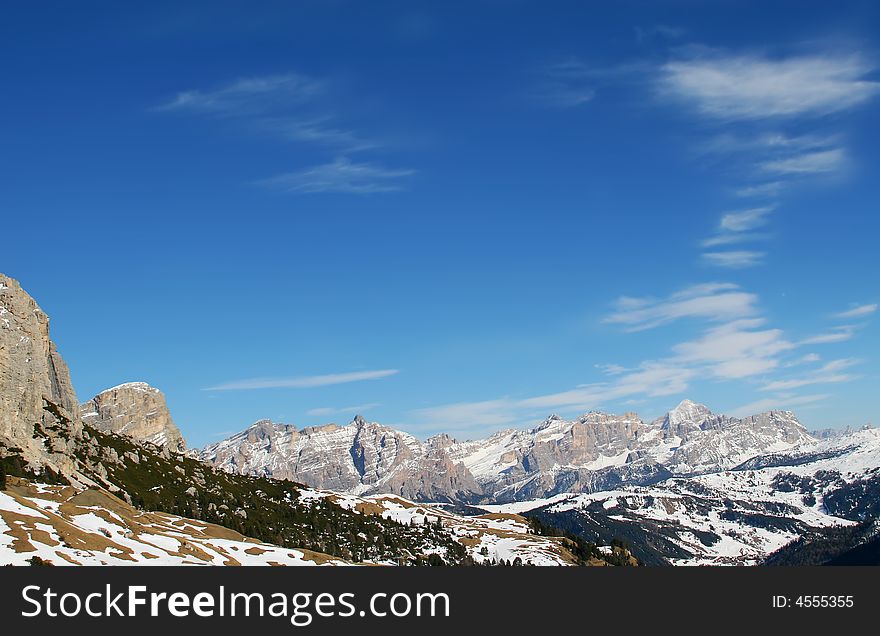 Perfect view on the snow mountians and the sky. Perfect view on the snow mountians and the sky