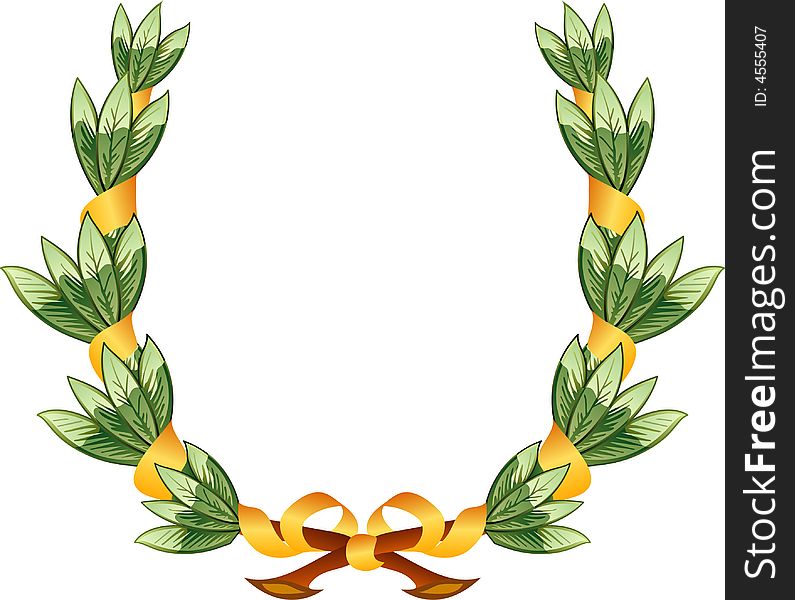 Vector crest of laurel arms. Vector crest of laurel arms