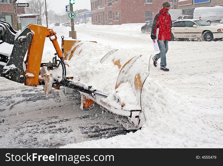 Winter on the town. (Montreal Quebec Canada)