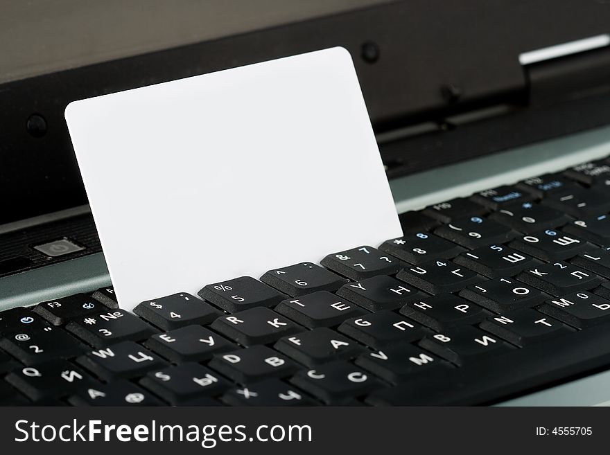 Credit Card Standing In Keyboard