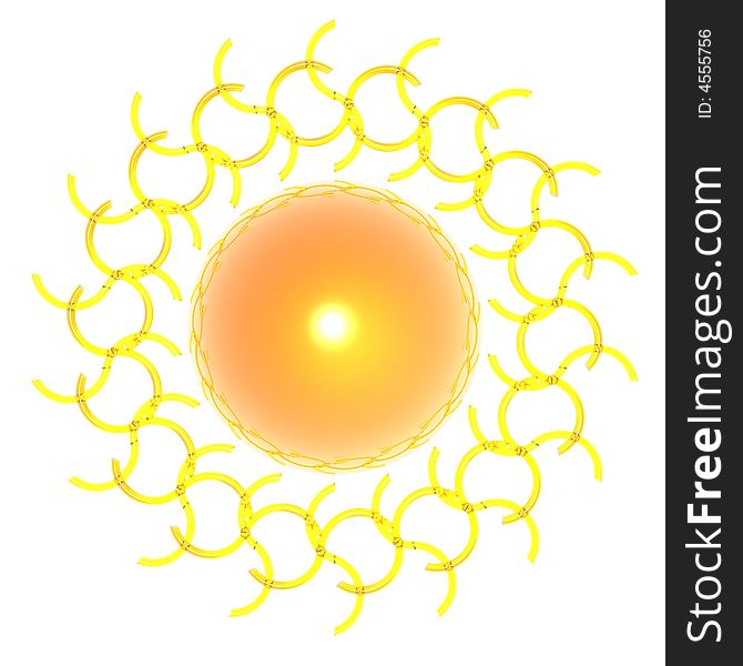 An illustration of the sun shinning. An illustration of the sun shinning.