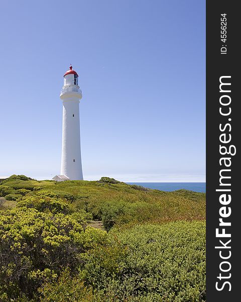 Lighthouse on coastline, victoria, australia