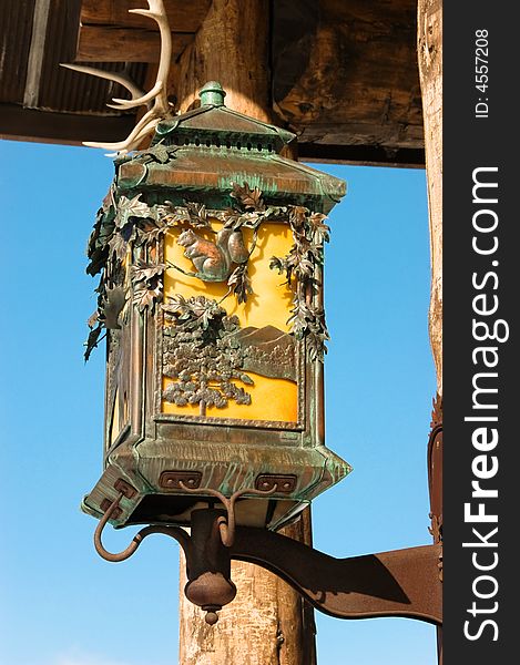 A half rusted artistic lamppost