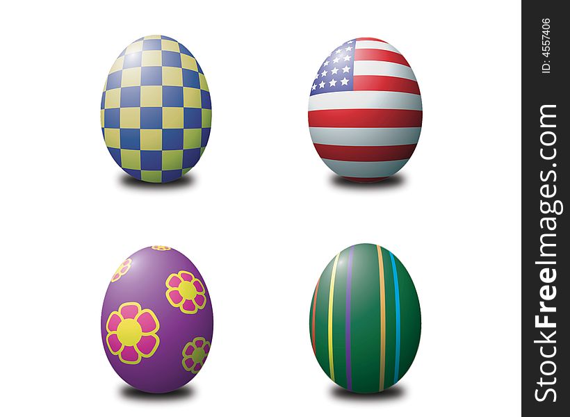 Assortment of multi coloured patterned easter eggs. Assortment of multi coloured patterned easter eggs