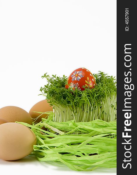 The red egg with cress