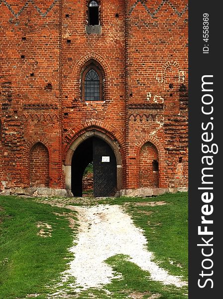 Castle door in medieval castle