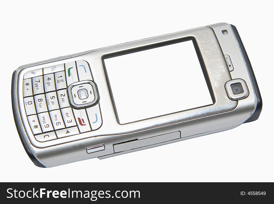 Mobile phone on white background