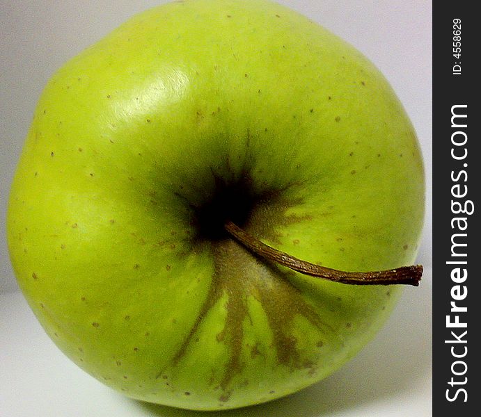 Apple in close-up view.