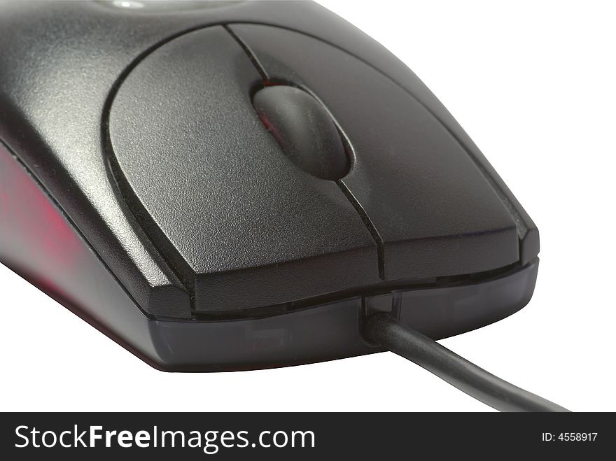 Optical computer mouse isolated over white
