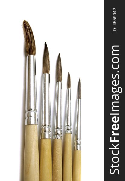 Brushes for painting isolated on white. Brushes for painting isolated on white