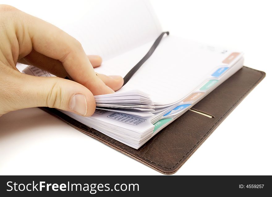 Business notebook isolated on background