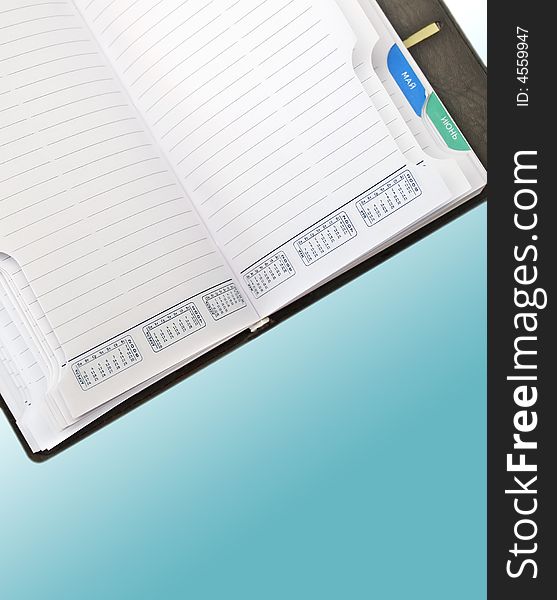 Business notebook isolated on background