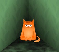 Cat In The Corner Stock Image Cat In The Corner Stock Image