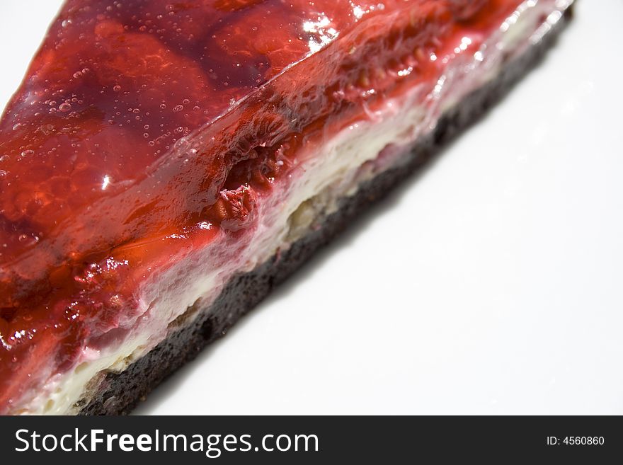 Delicious respberry pie, red brownie