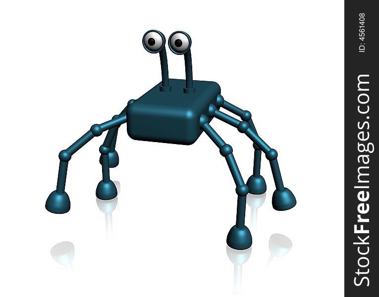 Illustration of isolated blue simple going robot