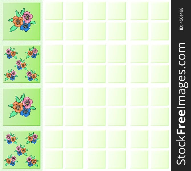 Flower Tiles Wall Border