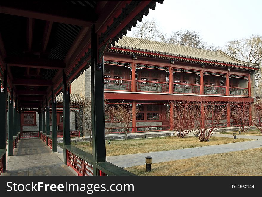 The ancient building in the royal courtyard, it was built in Qing Dynasty of China. The ancient building in the royal courtyard, it was built in Qing Dynasty of China.